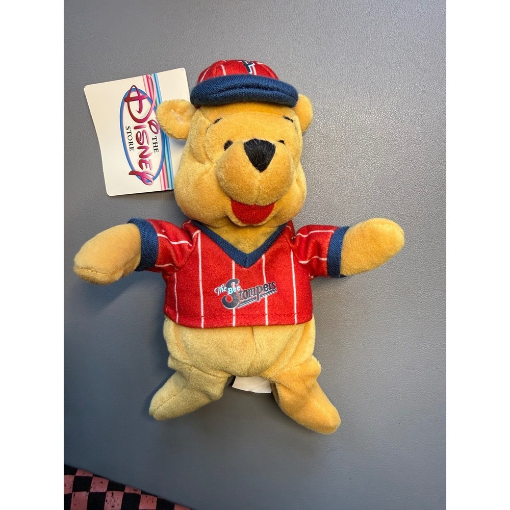 Disney Store Winnie the Pooh Baseball Bee Stompers Plush Vintage NWT 90s